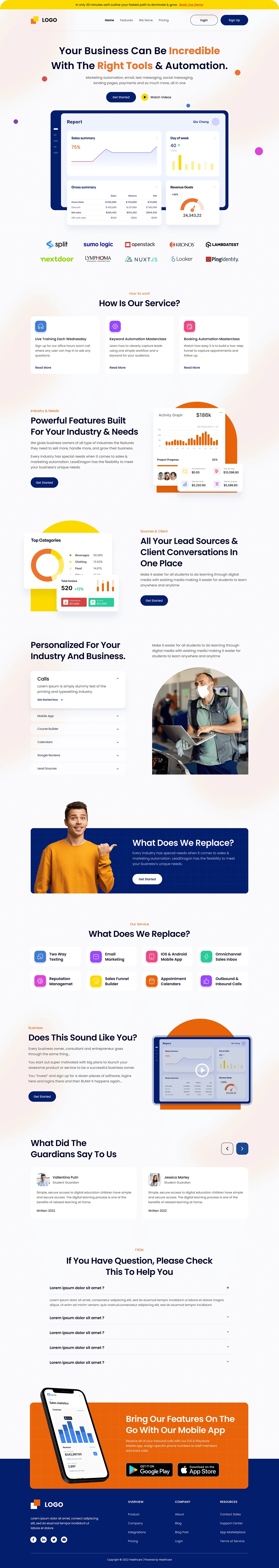 SAAS Website Design